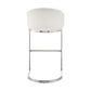 Katherine 30" Bar Stool in Brushed Stainless Steel with White Faux Leather By Armen Living | Bar Stools | Modishstore - 4