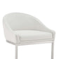 Katherine 30" Bar Stool in Brushed Stainless Steel with White Faux Leather By Armen Living | Bar Stools | Modishstore - 5