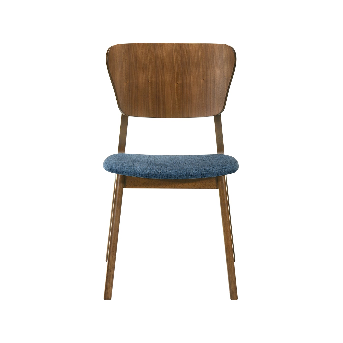 Kalia Wood Dining Chair in Walnut Finish with Blue Fabric - Set of 2 By Armen Living | Dining Chairs | Modishstore - 5