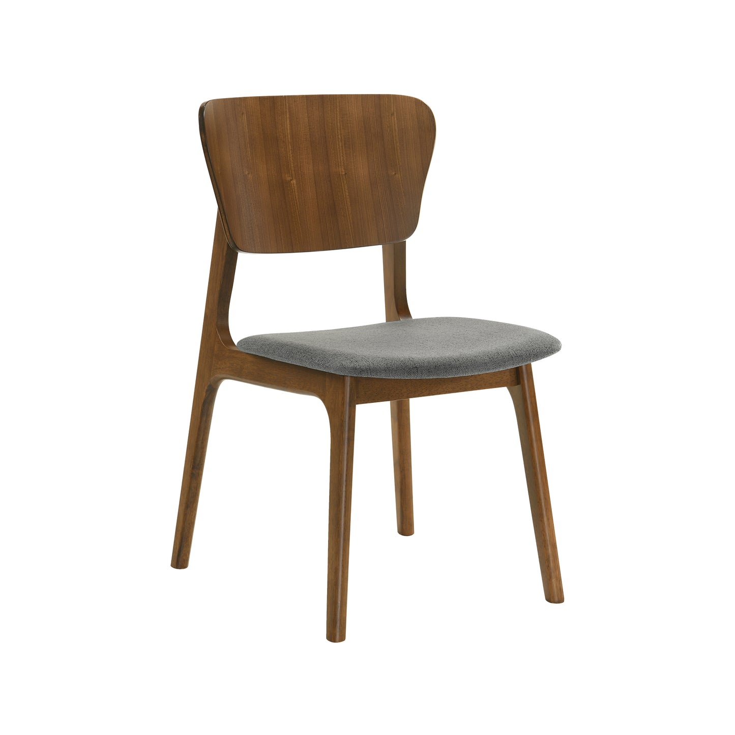 Kalia Wood Dining Chair in Walnut Finish with Charcoal Fabric - Set of 2 By Armen Living | Dining Chairs | Modishstore - 4