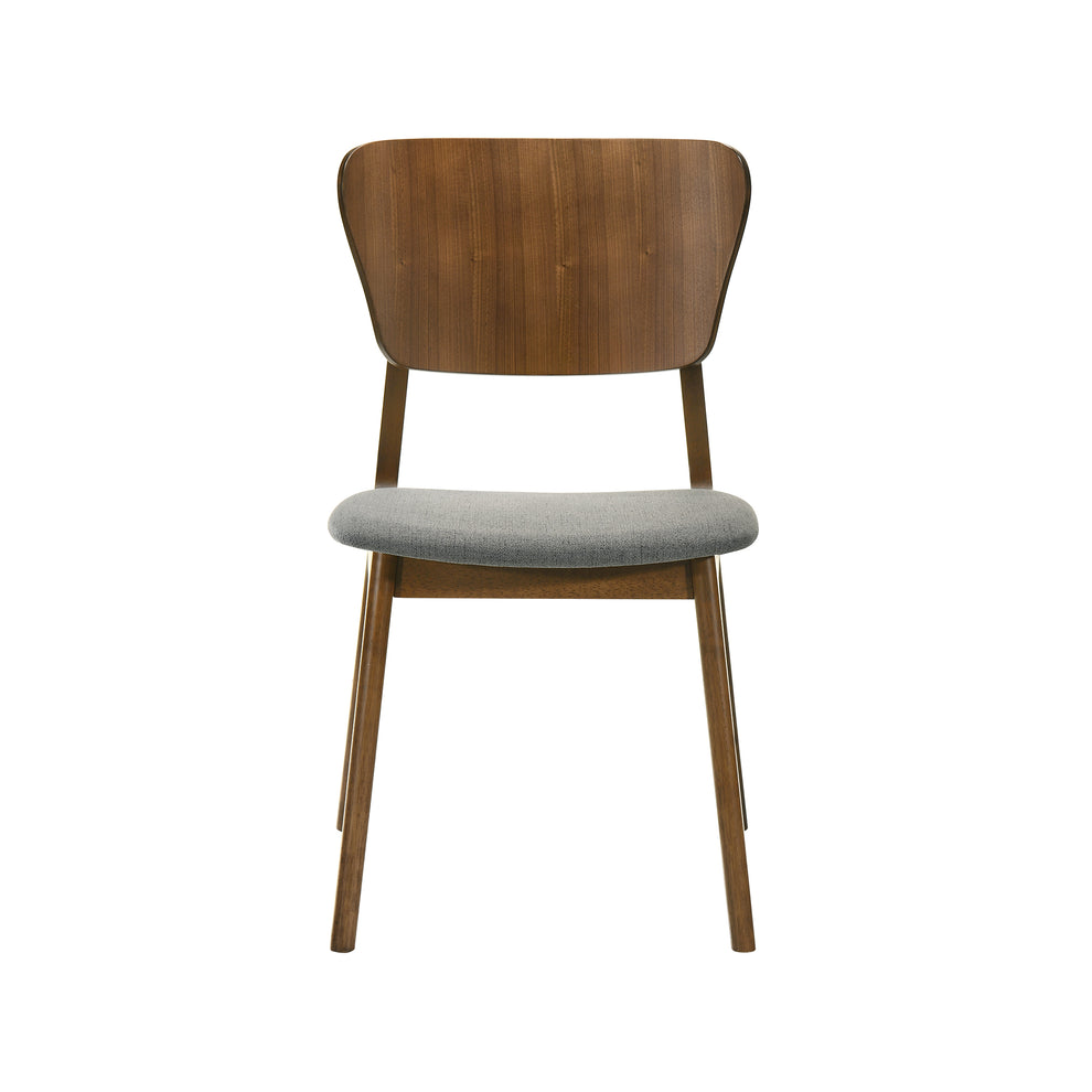 Kalia Wood Dining Chair in Walnut Finish with Charcoal Fabric - Set of 2 By Armen Living | Dining Chairs | Modishstore - 5