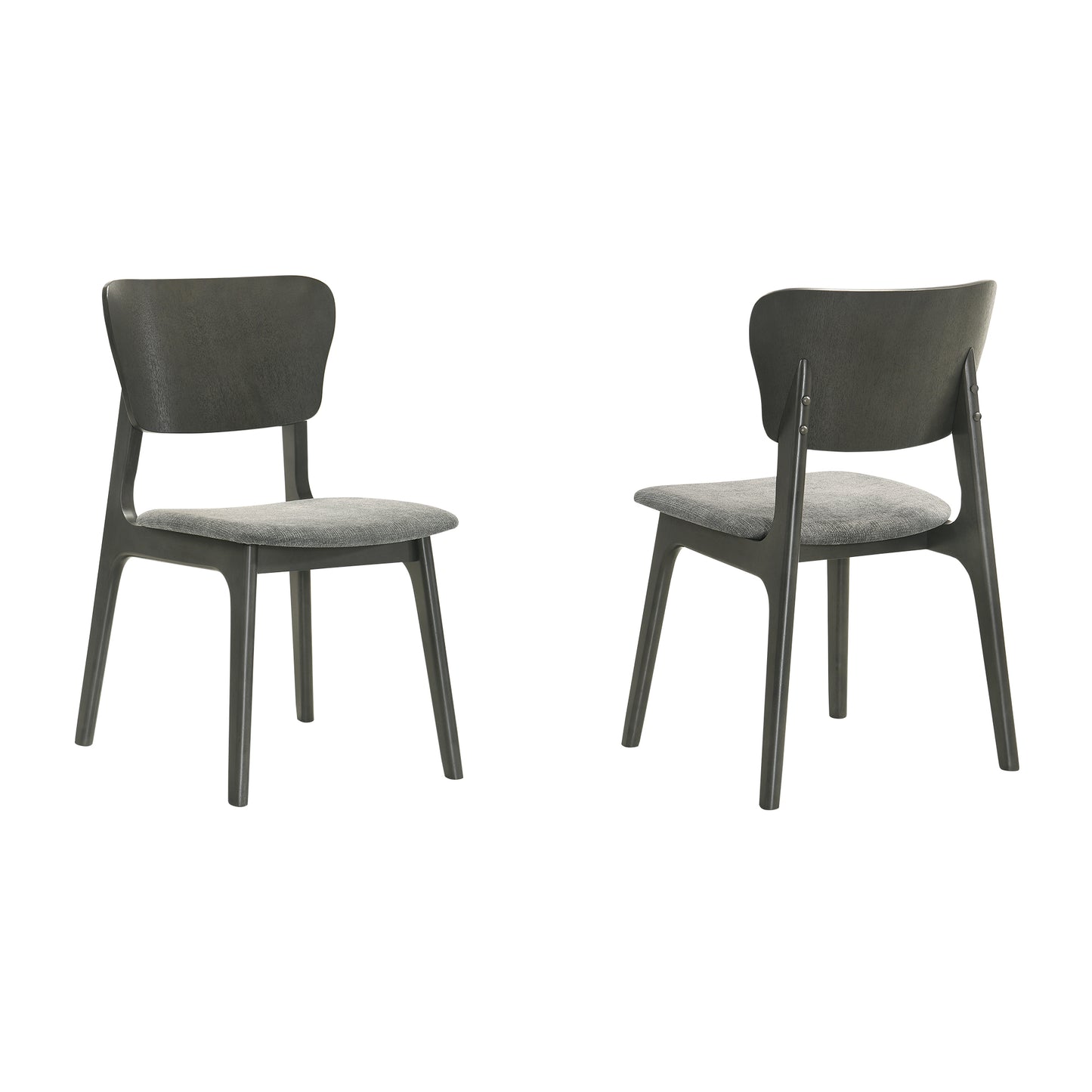 Kalia Wood Dining Chair in Gray Finish with Gray Fabric - Set of 2 By Armen Living | Dining Chairs | Modishstore - 3