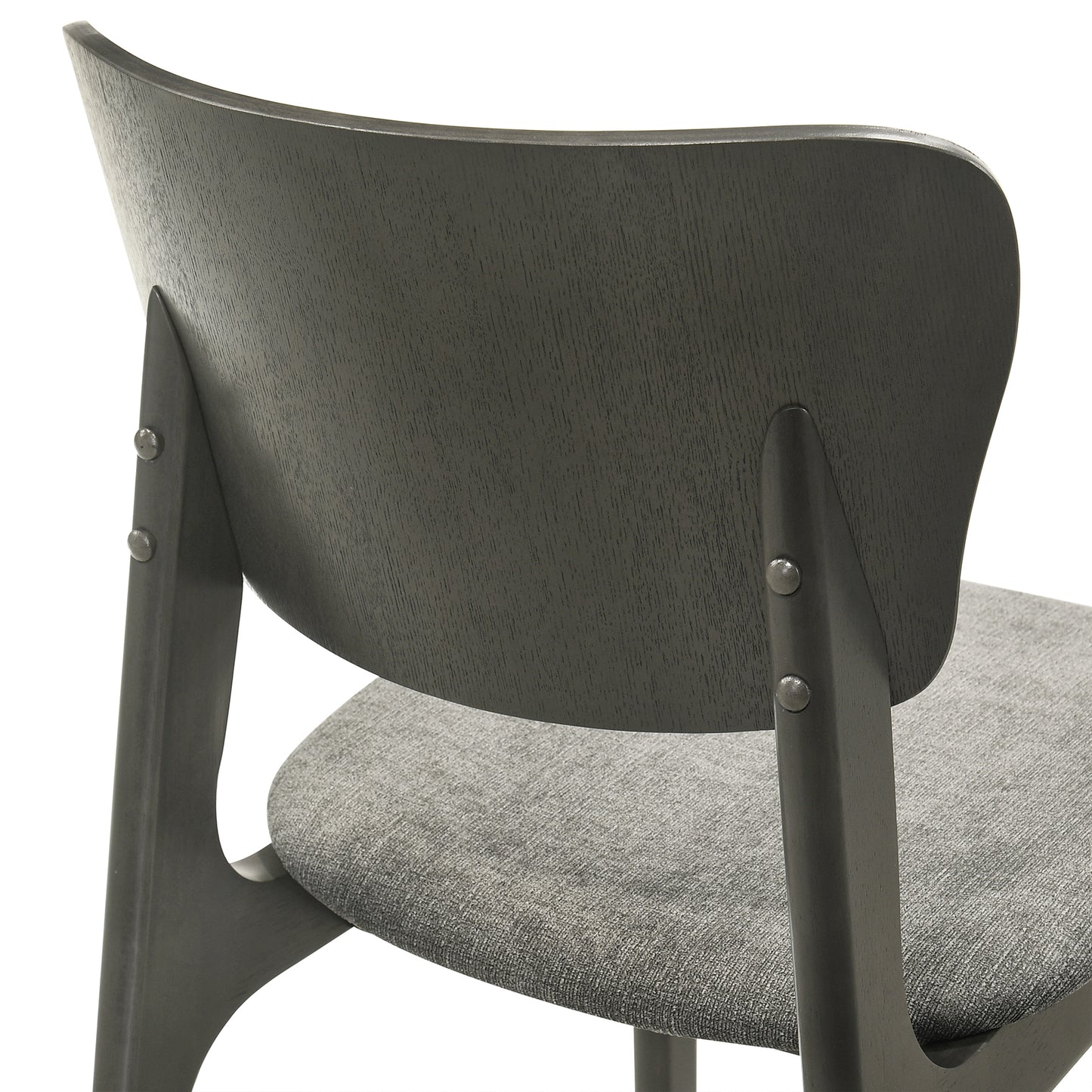 Kalia Wood Dining Chair in Gray Finish with Gray Fabric - Set of 2 By Armen Living | Dining Chairs | Modishstore - 7
