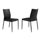 Kash Upholstered Dining Chair in Black Faux Leather with Black Metal Legs - Set of 2 By Armen Living | Dining Chairs | Modishstore - 3