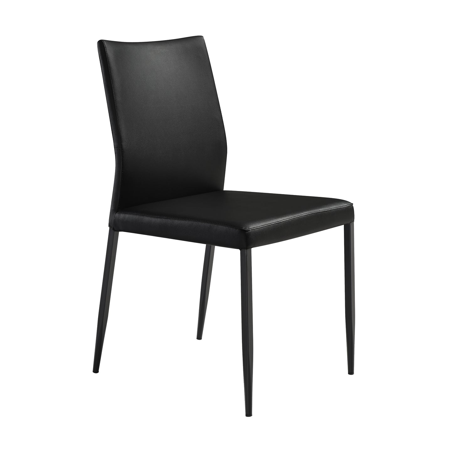 Kash Upholstered Dining Chair in Black Faux Leather with Black Metal Legs - Set of 2 By Armen Living | Dining Chairs | Modishstore - 4