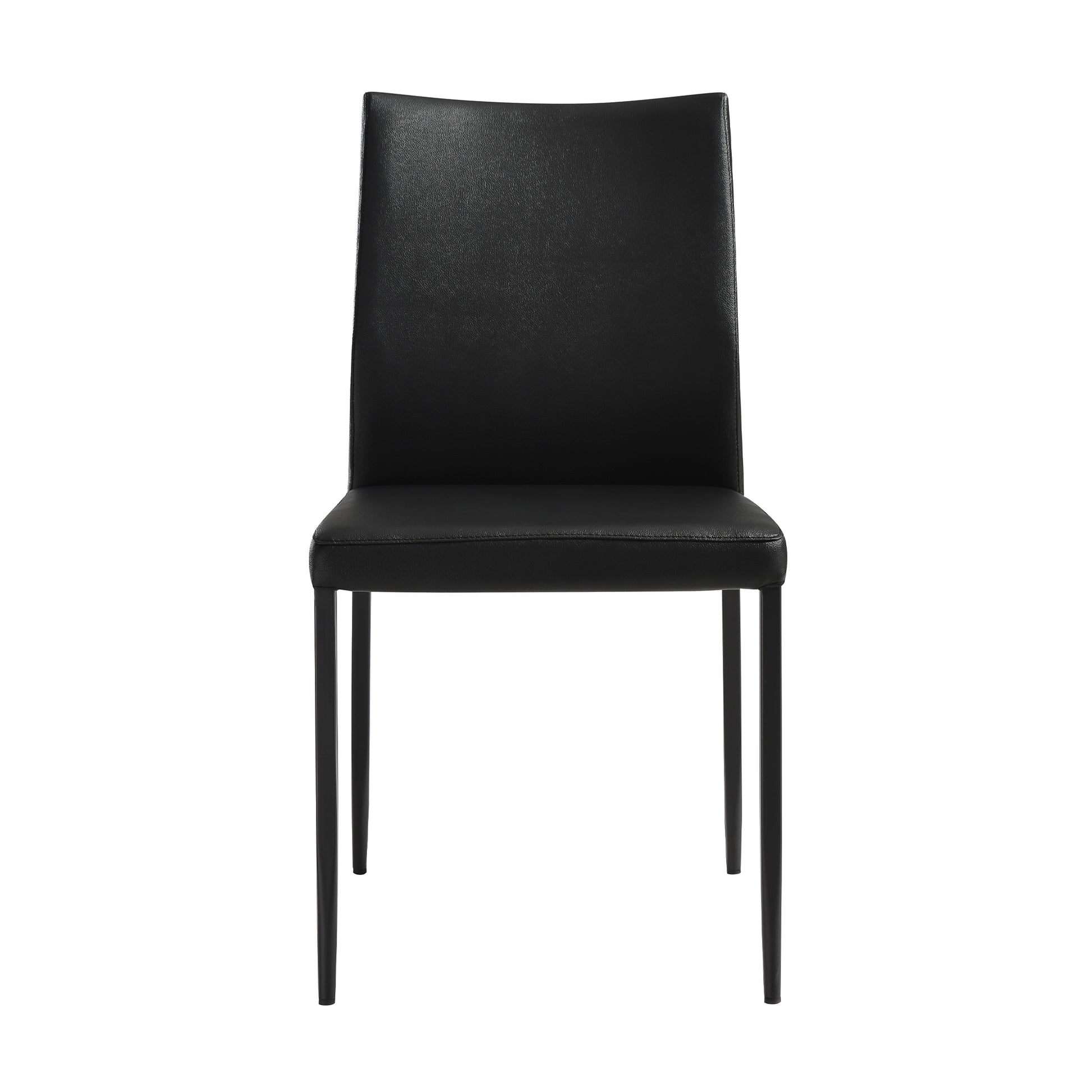 Kash Upholstered Dining Chair in Black Faux Leather with Black Metal Legs - Set of 2 By Armen Living | Dining Chairs | Modishstore - 5