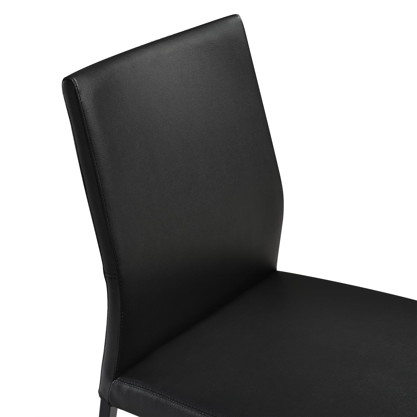 Kash Upholstered Dining Chair in Black Faux Leather with Black Metal Legs - Set of 2 By Armen Living | Dining Chairs | Modishstore - 8