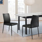 Kash Upholstered Dining Chair in Black Faux Leather with Black Metal Legs - Set of 2 By Armen Living | Dining Chairs | Modishstore