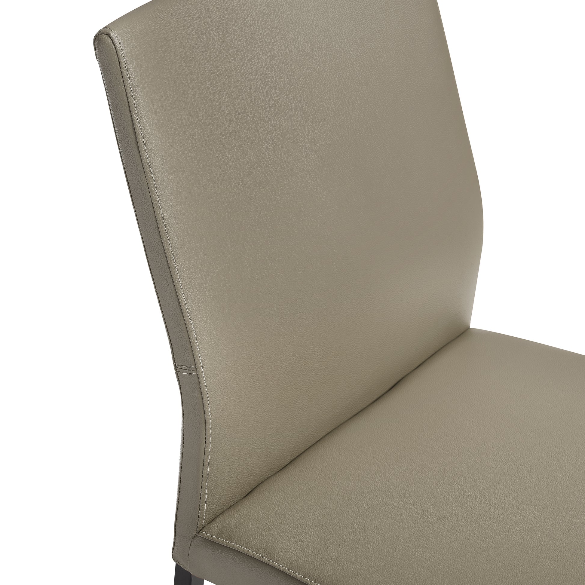 Kash Upholstered Dining Chair in Taupe Gray Faux Leather and Black Metal Legs - Set of 2 By Armen Living | Dining Chairs | Modishstore - 8