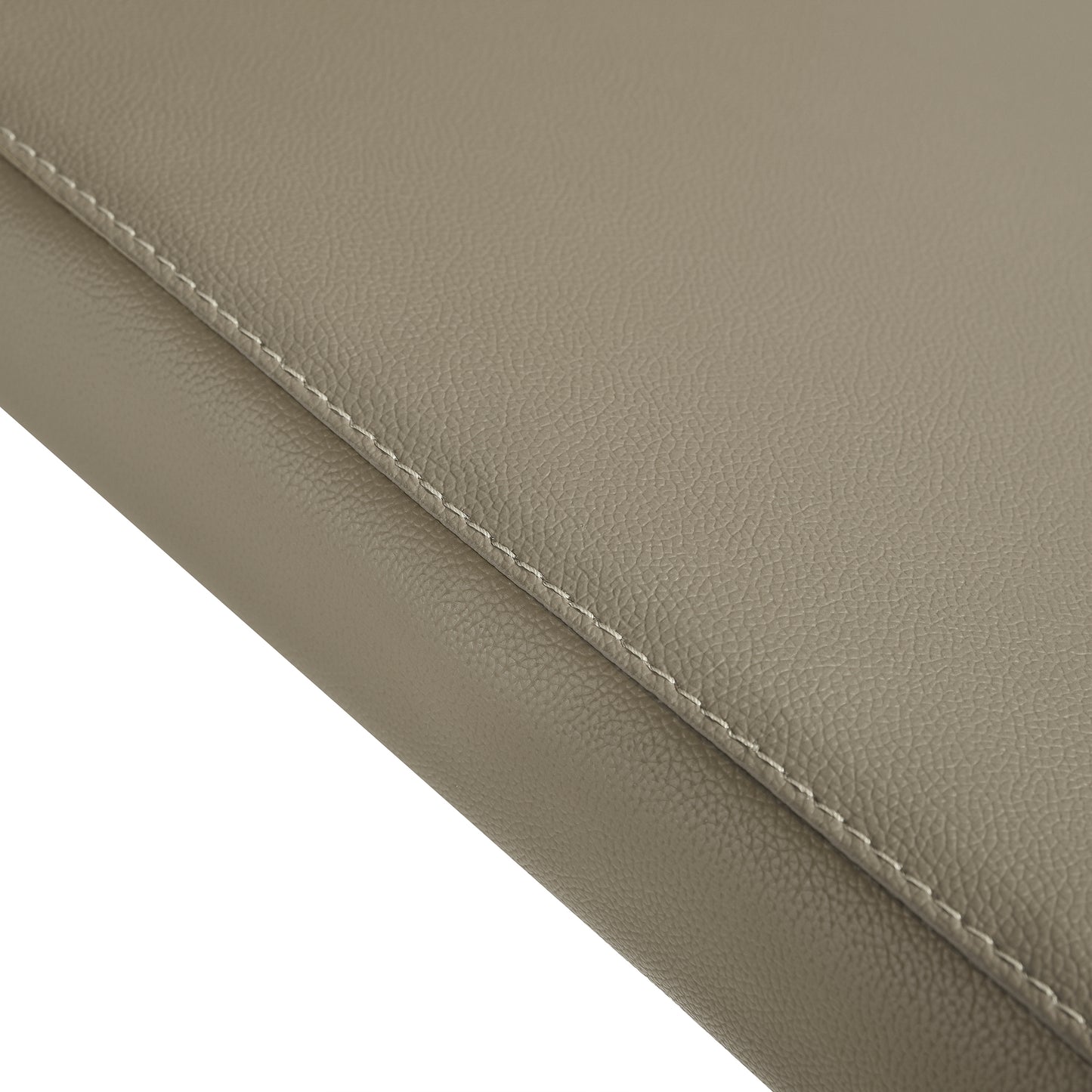 Kash Upholstered Dining Chair in Taupe Gray Faux Leather and Black Metal Legs - Set of 2 By Armen Living | Dining Chairs | Modishstore - 9