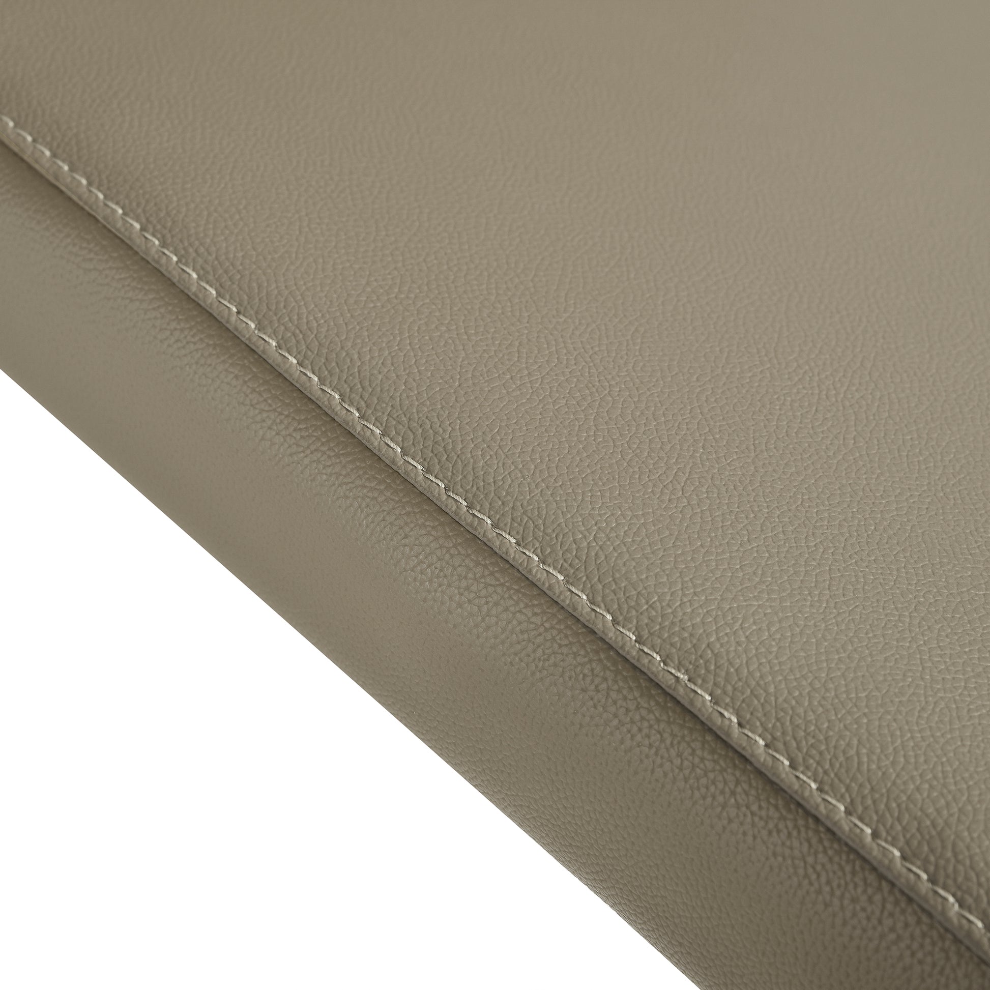 Kash Upholstered Dining Chair in Taupe Gray Faux Leather and Black Metal Legs - Set of 2 By Armen Living | Dining Chairs | Modishstore - 9