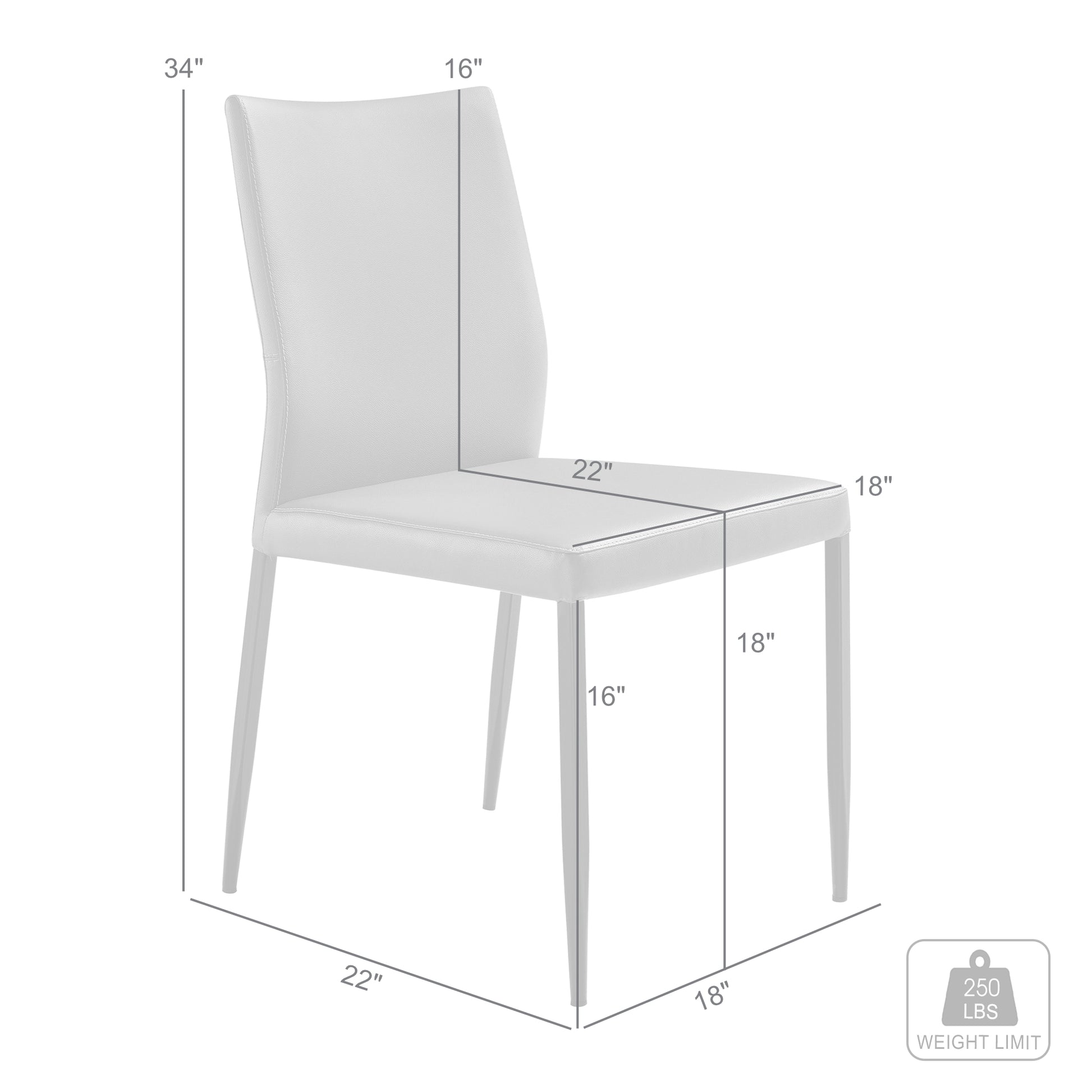 Kash Upholstered Dining Chair in Taupe Gray Faux Leather and Black Metal Legs - Set of 2 By Armen Living | Dining Chairs | Modishstore - 10