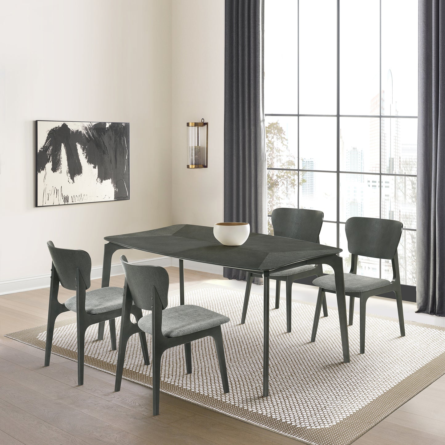 Kalia Wood Dining Table in Gray Finish By Armen Living | Dining Tables | Modishstore - 2