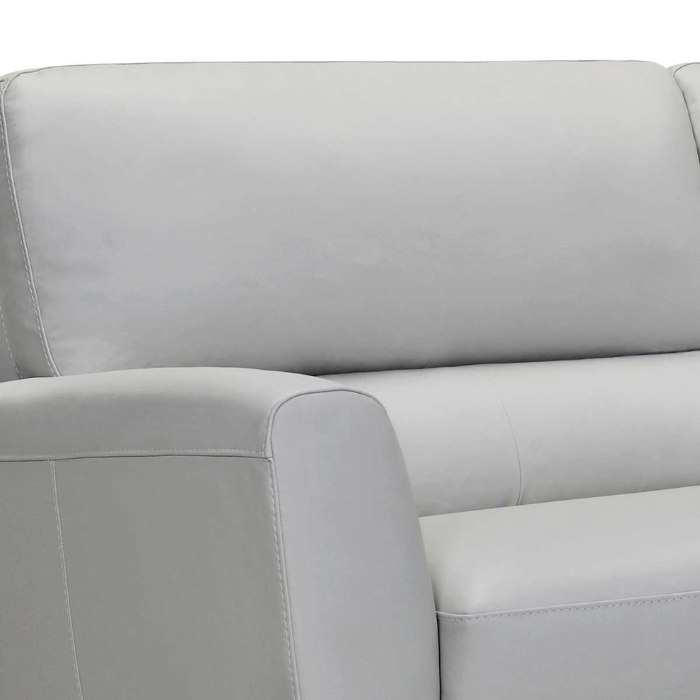 Kester 81" Square Arm Dove Gray Genuine Leather Sofa By Armen Living | Sofas |  Modishstore  - 5