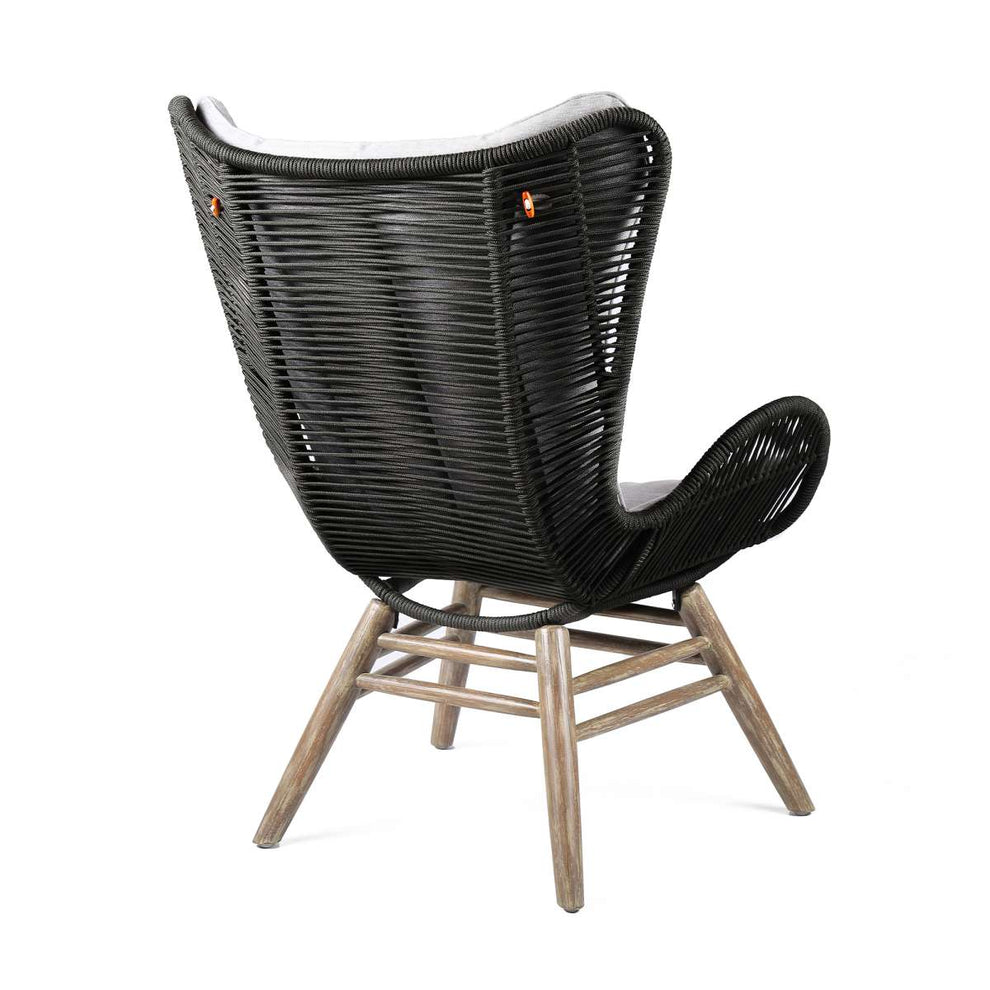 King Indoor Outdoor Lounge Chair in Light Eucalyptus Wood with Truffle Rope and Grey Cushion By Armen Living | Outdoor Chairs |  Modishstore  - 6