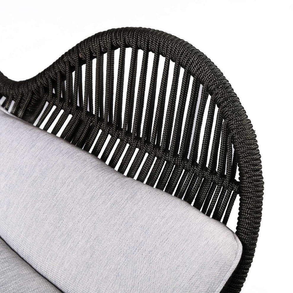 King Indoor Outdoor Lounge Chair in Light Eucalyptus Wood with Truffle Rope and Grey Cushion By Armen Living | Outdoor Chairs |  Modishstore  - 7