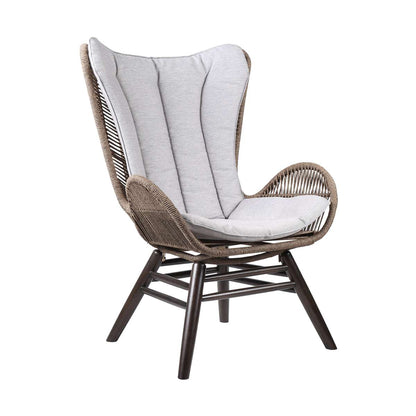 King Indoor Outdoor Lounge Chair in Light Eucalyptus Wood with Truffle Rope and Grey Cushion By Armen Living | Outdoor Chairs |  Modishstore  - 10
