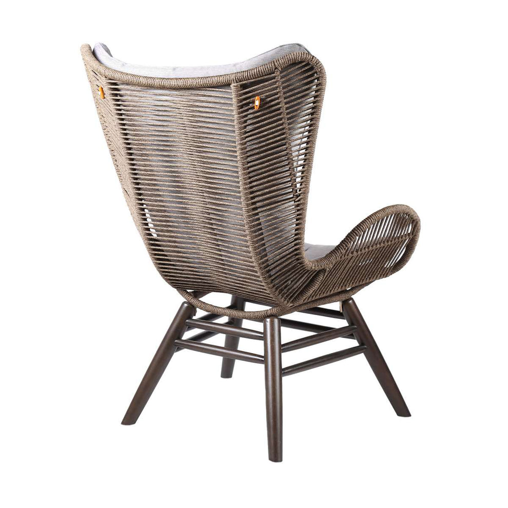 King Indoor Outdoor Lounge Chair in Light Eucalyptus Wood with Truffle Rope and Grey Cushion By Armen Living | Outdoor Chairs |  Modishstore  - 12