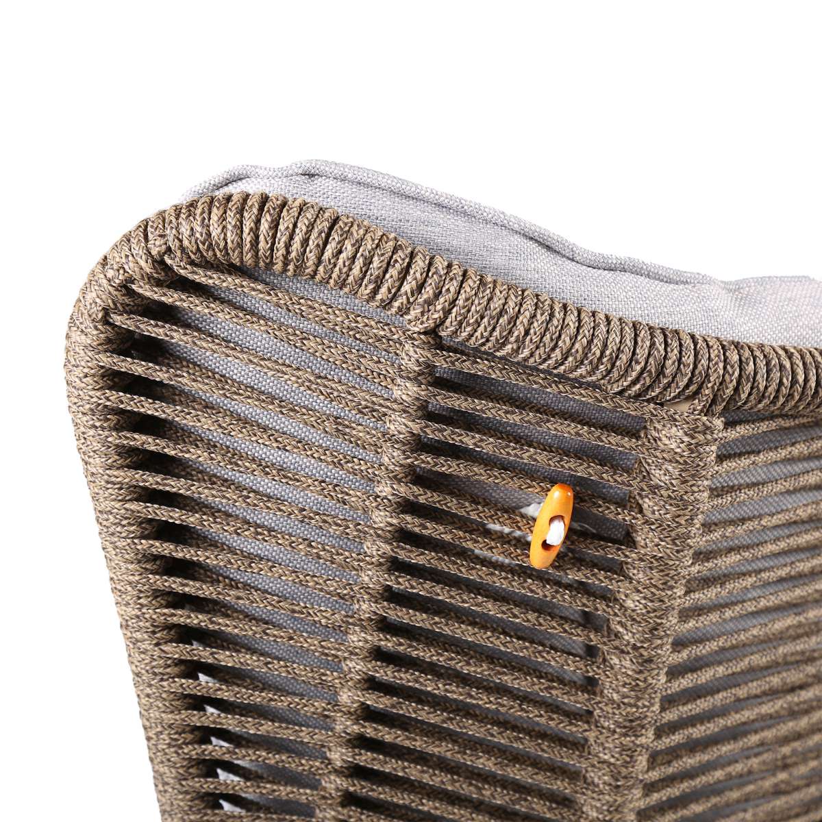 King Indoor Outdoor Lounge Chair in Light Eucalyptus Wood with Truffle Rope and Grey Cushion By Armen Living | Outdoor Chairs |  Modishstore  - 15