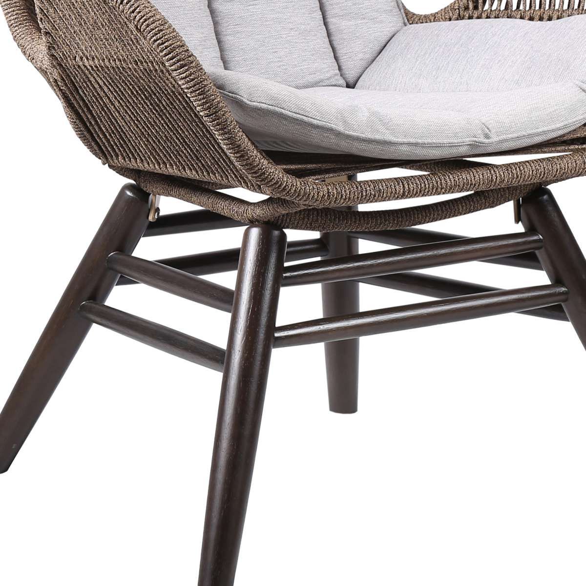 King Indoor Outdoor Lounge Chair in Light Eucalyptus Wood with Truffle Rope and Grey Cushion By Armen Living | Outdoor Chairs |  Modishstore  - 16