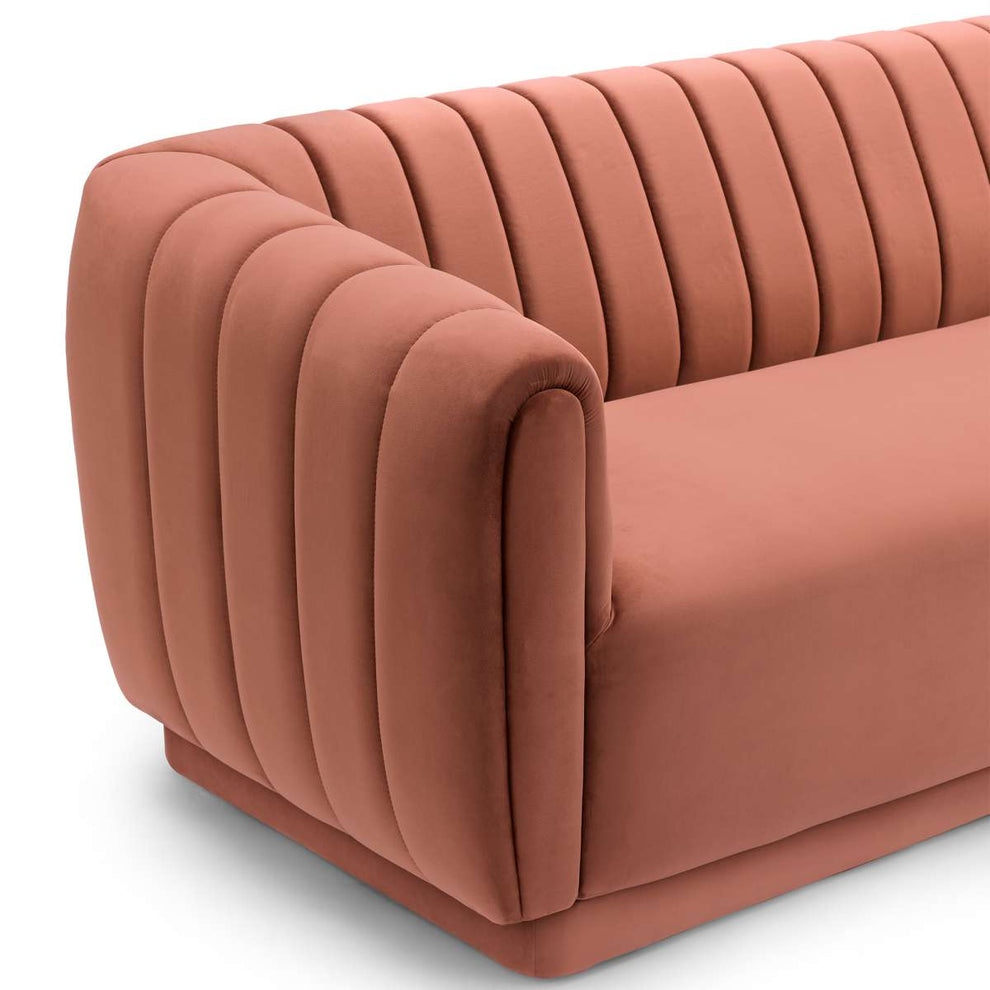 Kinsley Blush Modern Velvet Sofa  By Armen Living | Sofas | Modishstore - 4