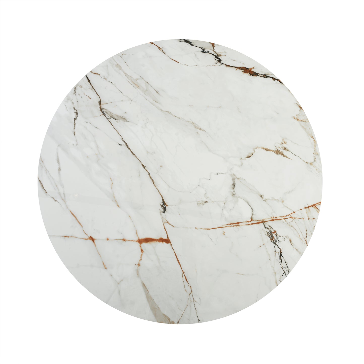 Knox Round Dining Table with Stone Top and Black Metal Base By Armen Living | Dining Tables | Modishstore - 7