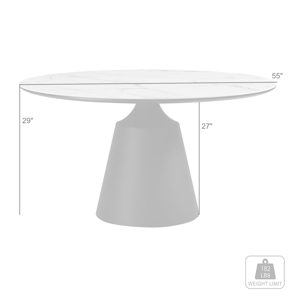 Knox Round Dining Table with Stone Top and Black Metal Base By Armen Living | Dining Tables | Modishstore - 8