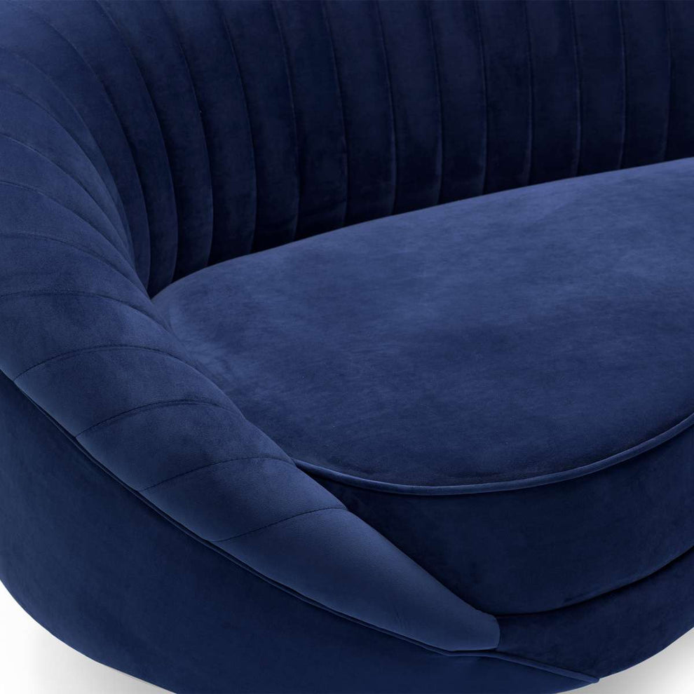 Karisma Dark Gray Curved Velvet Sofa By Armen Living | Sofas | Modishstore - 8