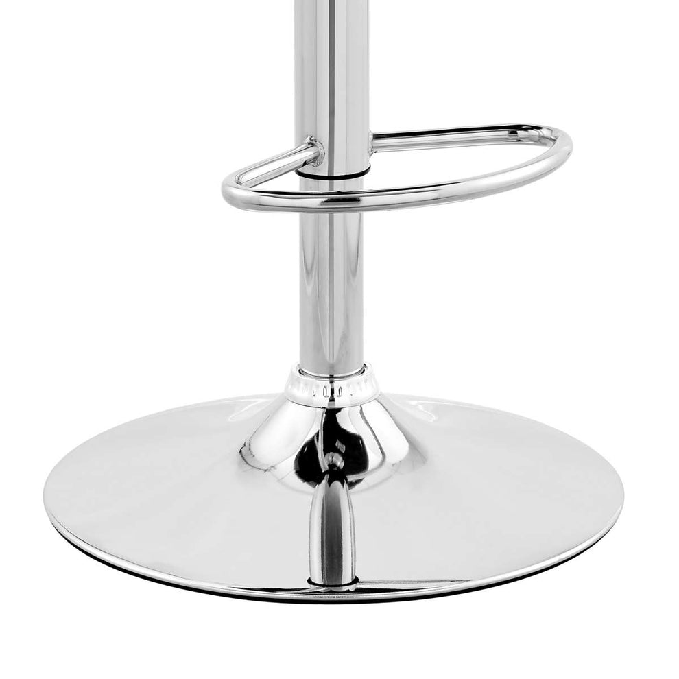 Karter Adjustable Black Faux Leather and Walnut Wood Bar Stool with Chrome Base By Armen Living | Bar Stools |  Modishstore  - 7