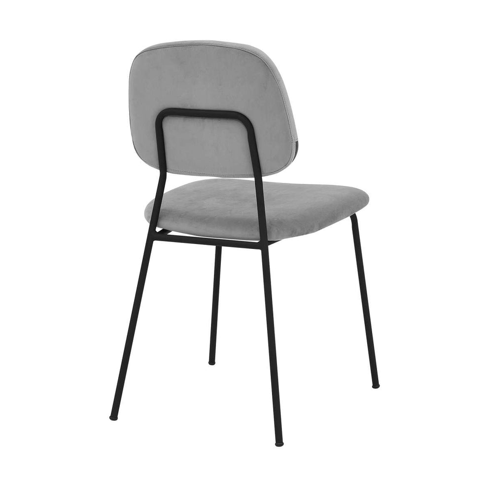 Lucy Gray Velvet and Metal Dining Room Chairs - Set of 2 By Armen Living | Dining Chairs | Modishstore - 3