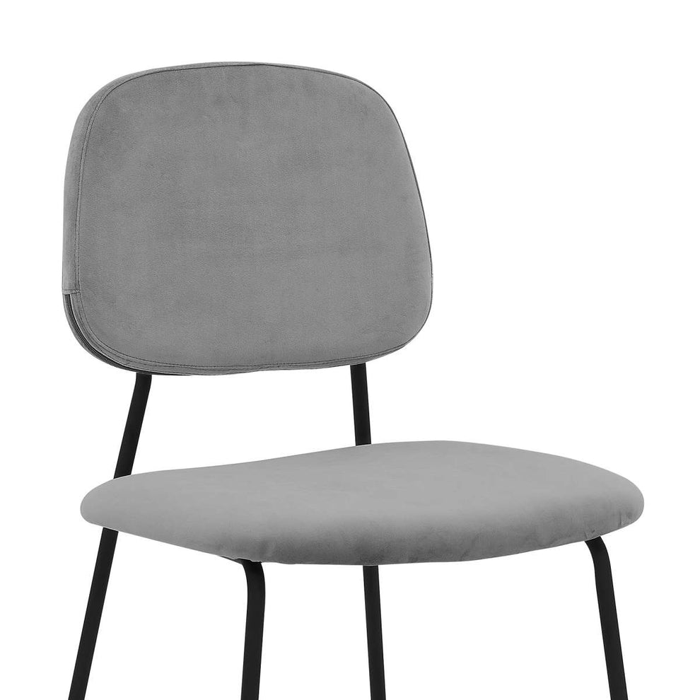 Lucy Gray Velvet and Metal Dining Room Chairs - Set of 2 By Armen Living | Dining Chairs | Modishstore - 4