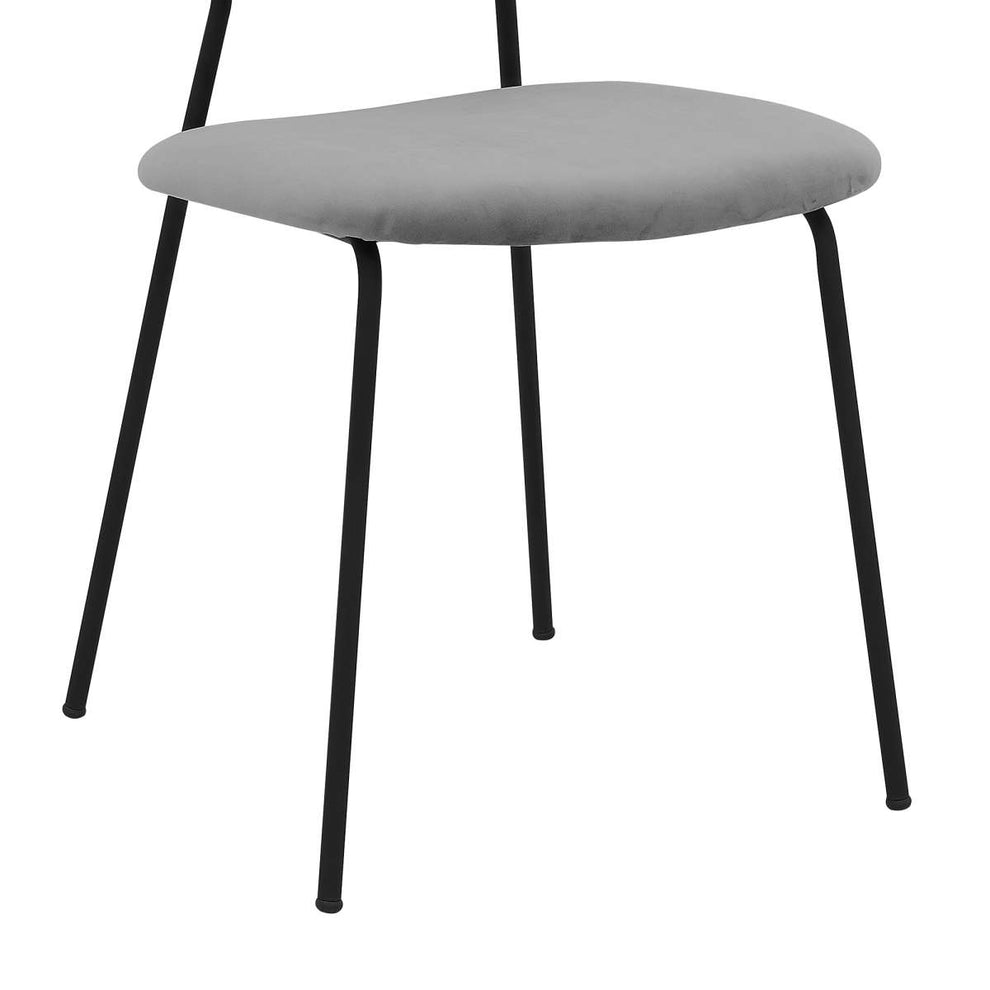 Lucy Gray Velvet and Metal Dining Room Chairs - Set of 2 By Armen Living | Dining Chairs | Modishstore - 5