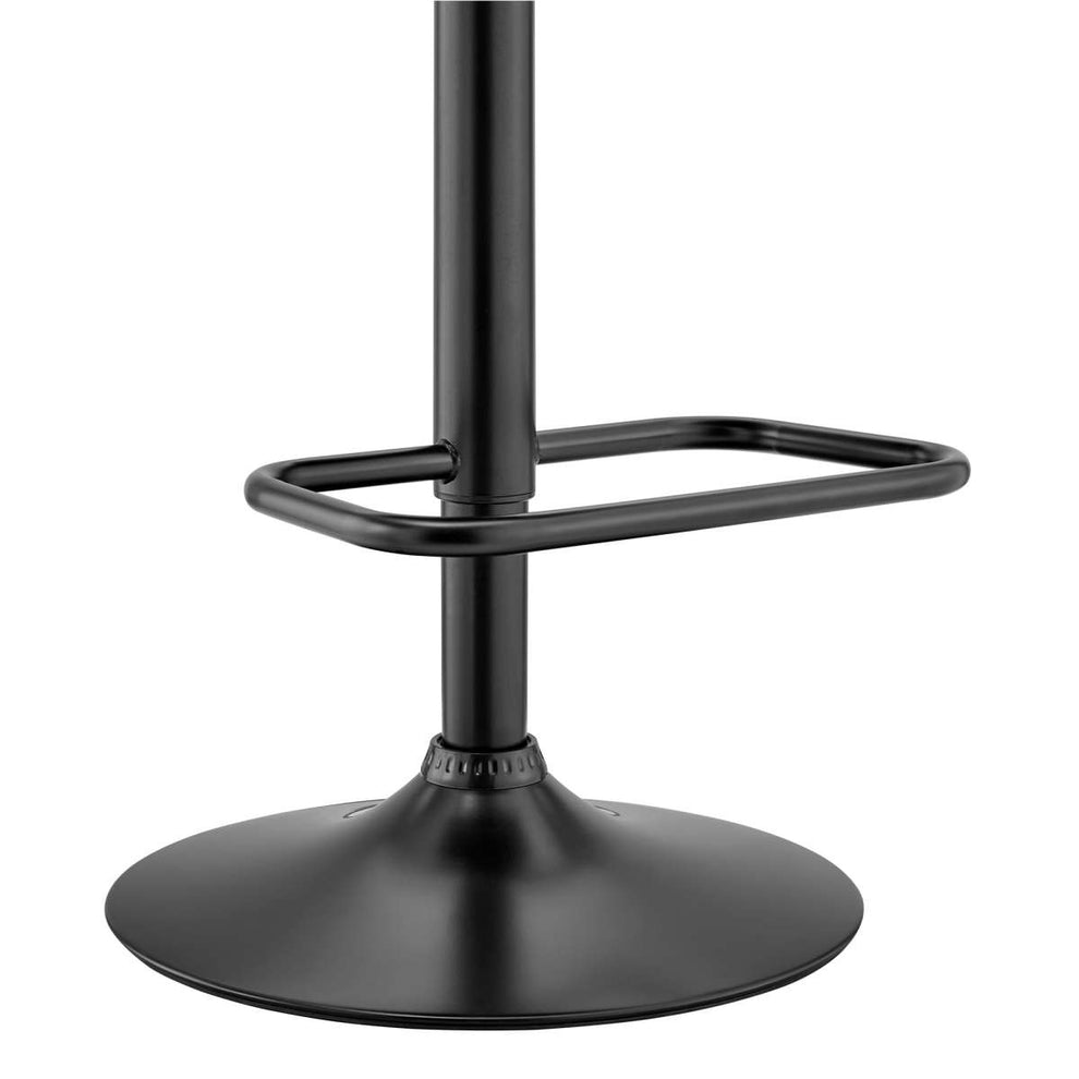 Leland Adjustable Gray Faux Leather and Black Finish Bar Stool By Armen Living | Bar Stools | Modishstore - 8