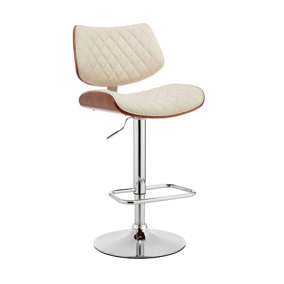 Leland Adjustable Black Faux Leather and Chrome Finish Bar Stool By Armen Living | Bar Stools | Modishstore - 10