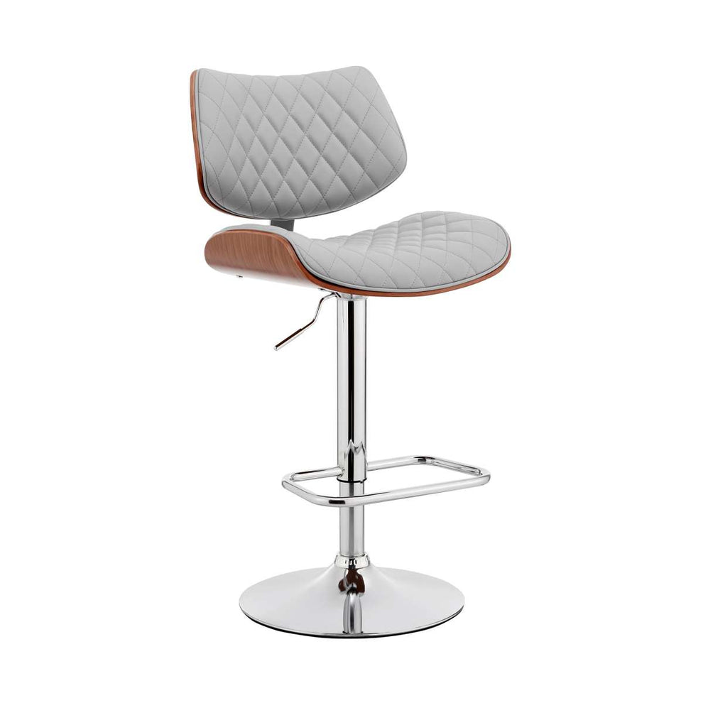 Leland Adjustable Black Faux Leather and Chrome Finish Bar Stool By Armen Living | Bar Stools | Modishstore - 18