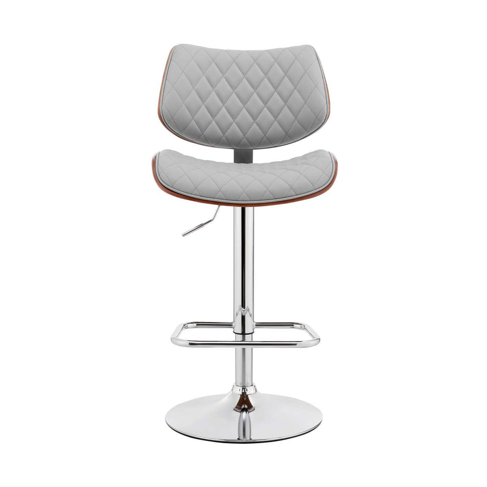 Leland Adjustable Black Faux Leather and Chrome Finish Bar Stool By Armen Living | Bar Stools | Modishstore - 19