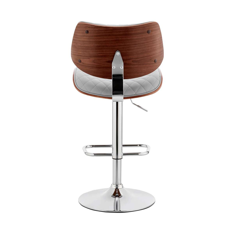 Leland Adjustable Black Faux Leather and Chrome Finish Bar Stool By Armen Living | Bar Stools | Modishstore - 21
