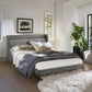 Legend Gray Fabric Queen Platform Bed with Black Metal Legs By Armen Living | Beds | Modishstore