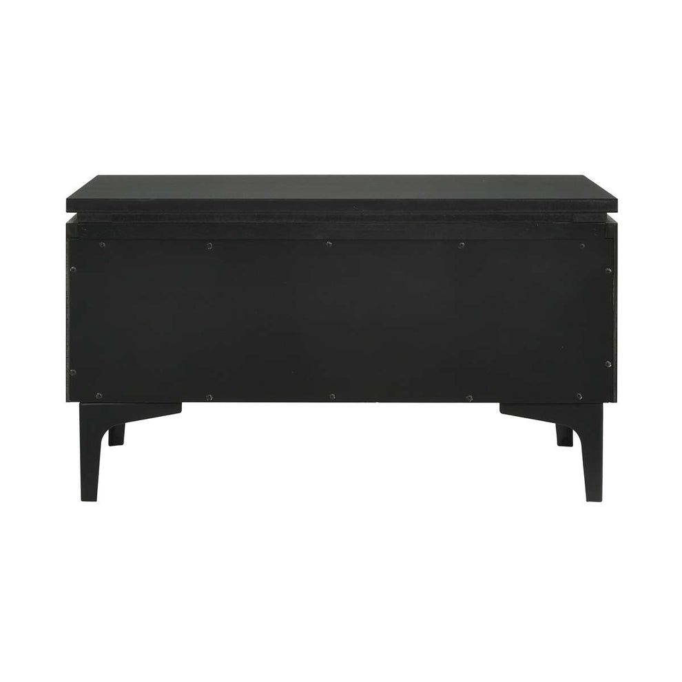 Legend Black Glaze Ash Veneer 1 Drawer Nightstand with Metal Legs By Armen Living | Nightstands | Modishstore - 4