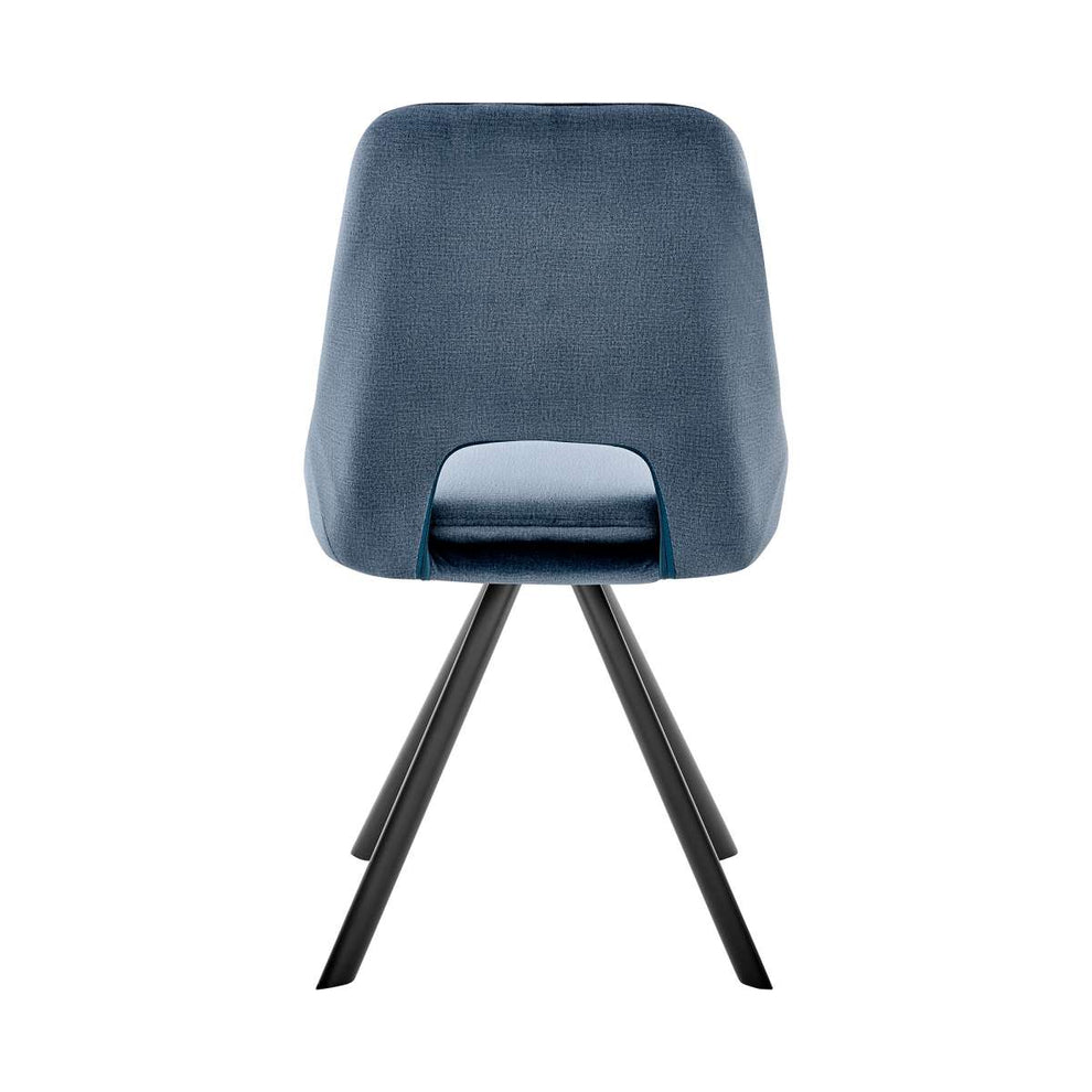 Lexi Dining Room Accent Chair in Blue Velvet and Black Finish - Set of 2 By Armen Living | Dining Chairs | Modishstore - 4