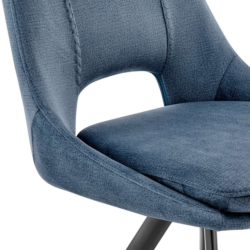 Lexi Dining Room Accent Chair in Blue Velvet and Black Finish - Set of 2 By Armen Living | Dining Chairs | Modishstore - 6