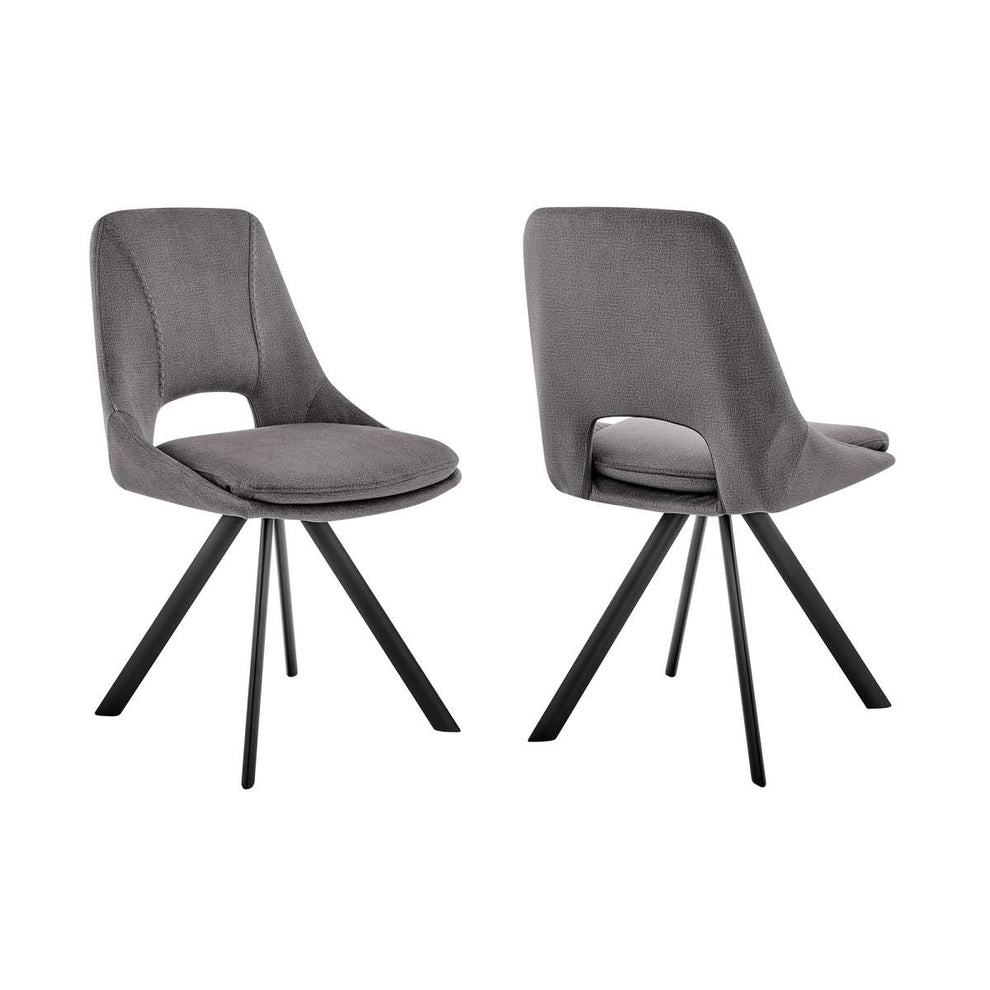 Lexi Dining Room Accent Chair in Blue Velvet and Black Finish - Set of 2 By Armen Living | Dining Chairs | Modishstore - 7
