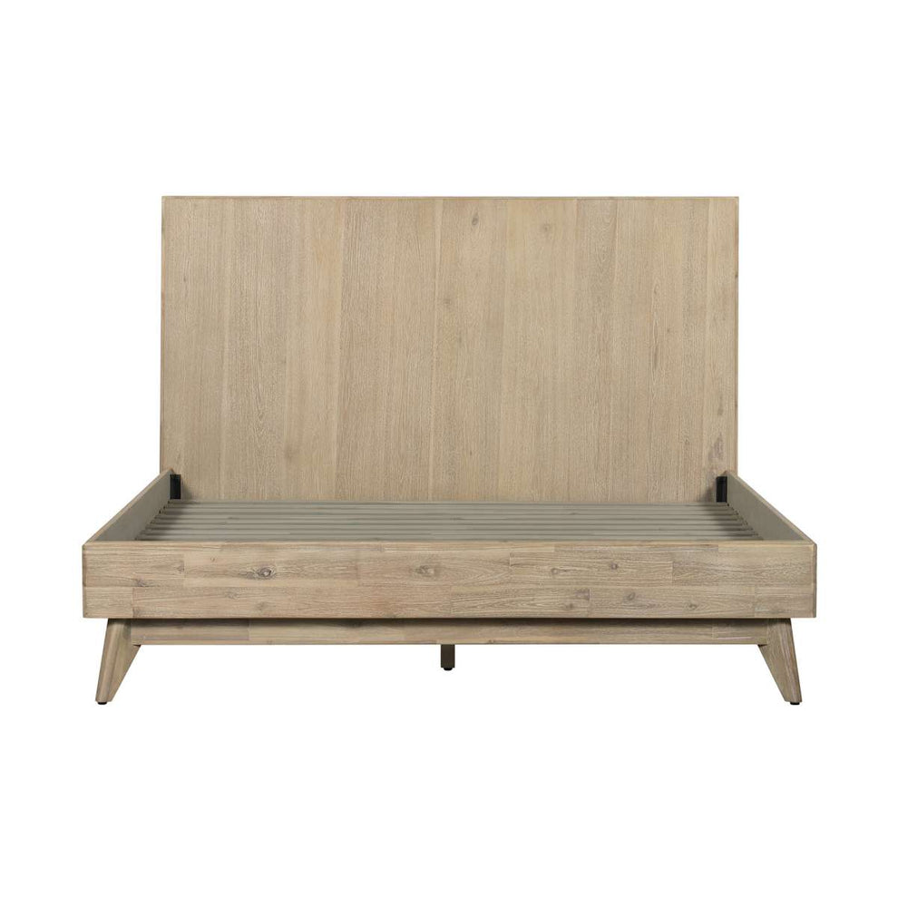 Baly Acacia Mid-Century Gray Sandblast Platform King Bed By Armen Living | Beds |  Modishstore  - 2