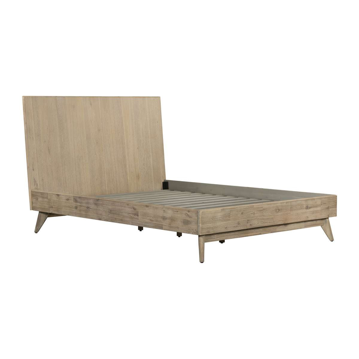 Baly Acacia Mid-Century Gray Sandblast Platform Queen Bed By Armen Living | Beds |  Modishstore  - 3