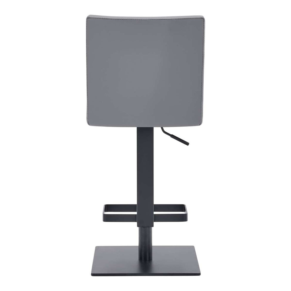 Legacy Adjustable Height Swivel Grey Faux Leather and Brushed Stainless Steel Bar Stool By Armen Living | Bar Stools | Modishstore - 18