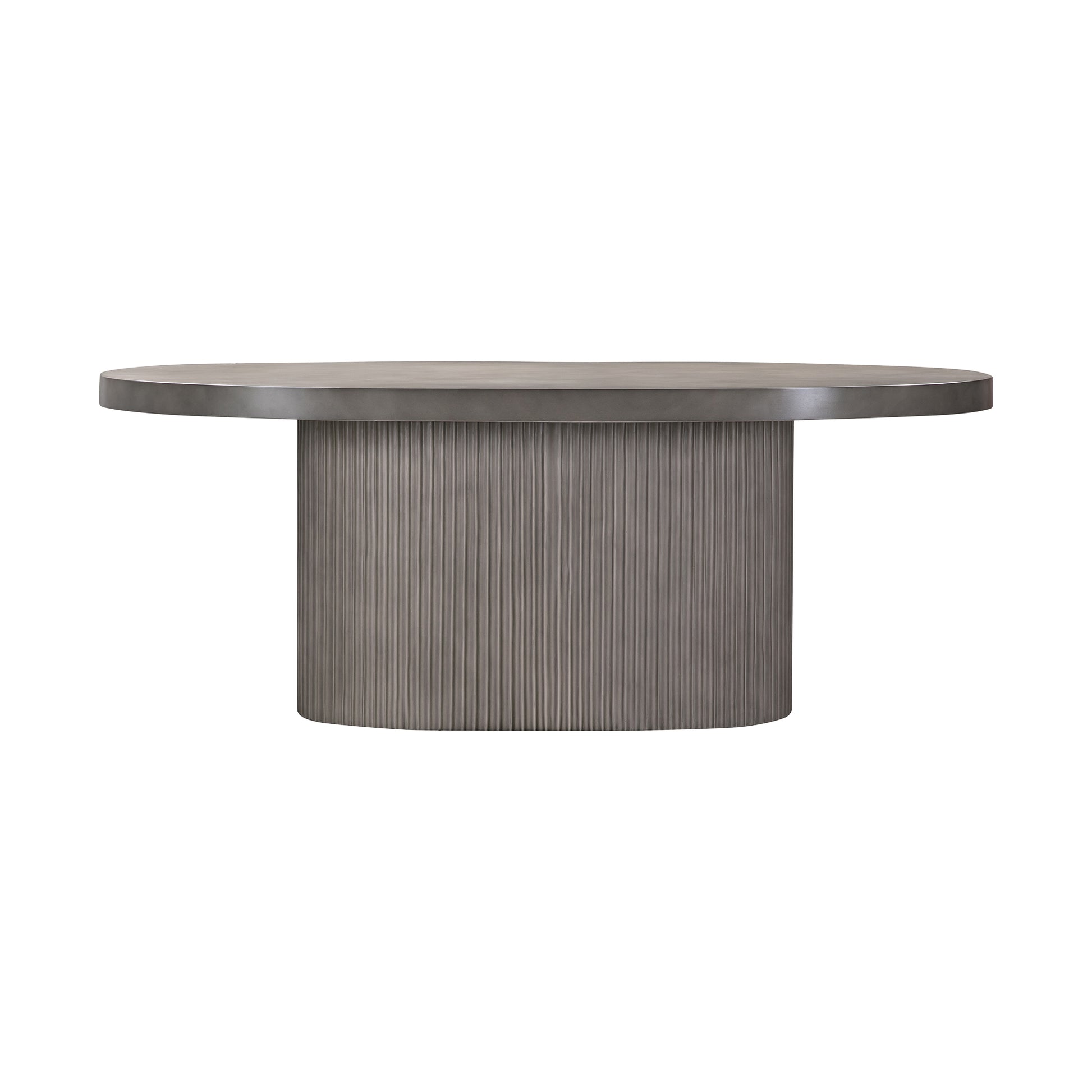 Wave Oval Dining Table in Grey Concrete By Armen Living | Dining Tables | Modishstore - 2
