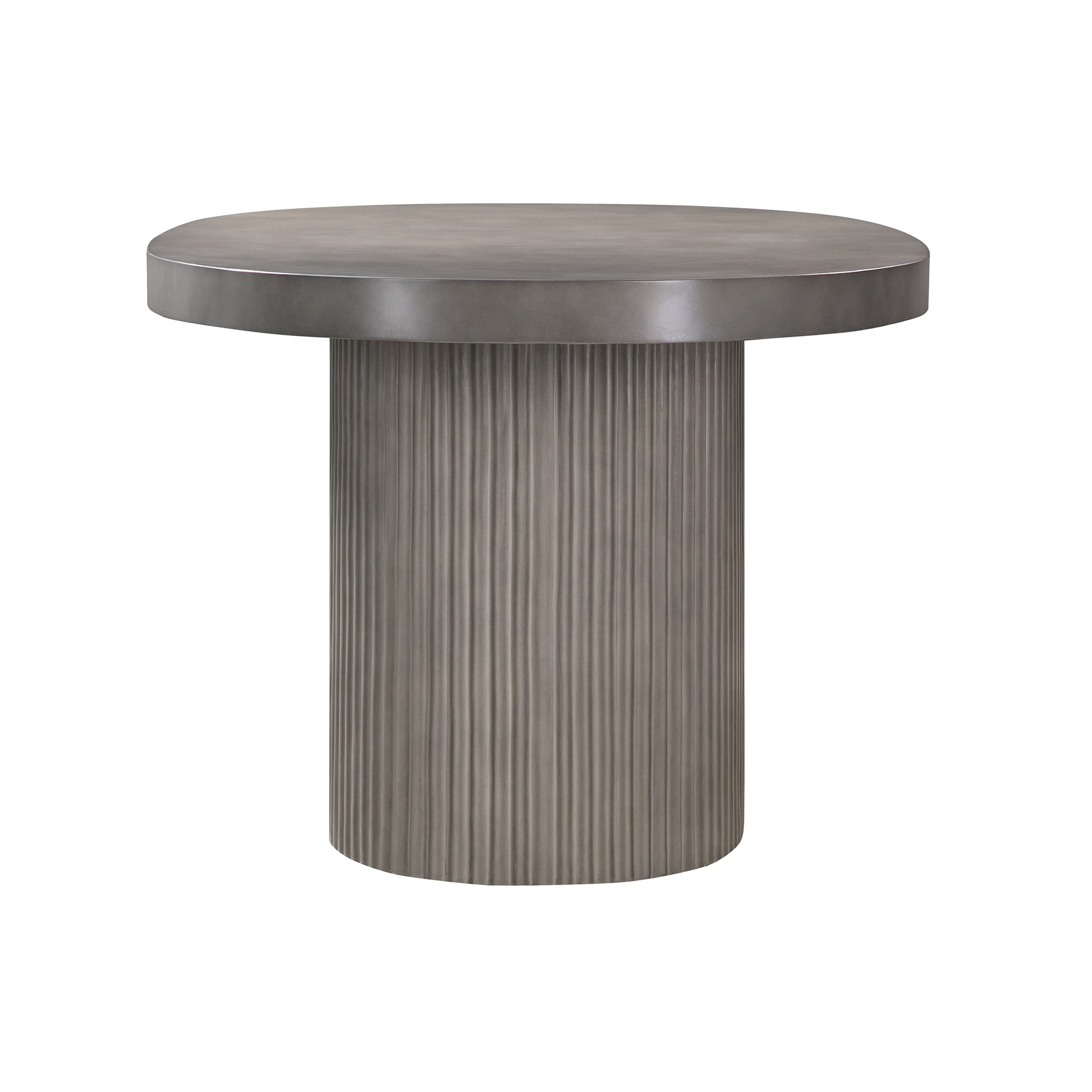 Wave Oval Dining Table in Grey Concrete By Armen Living | Dining Tables | Modishstore - 5
