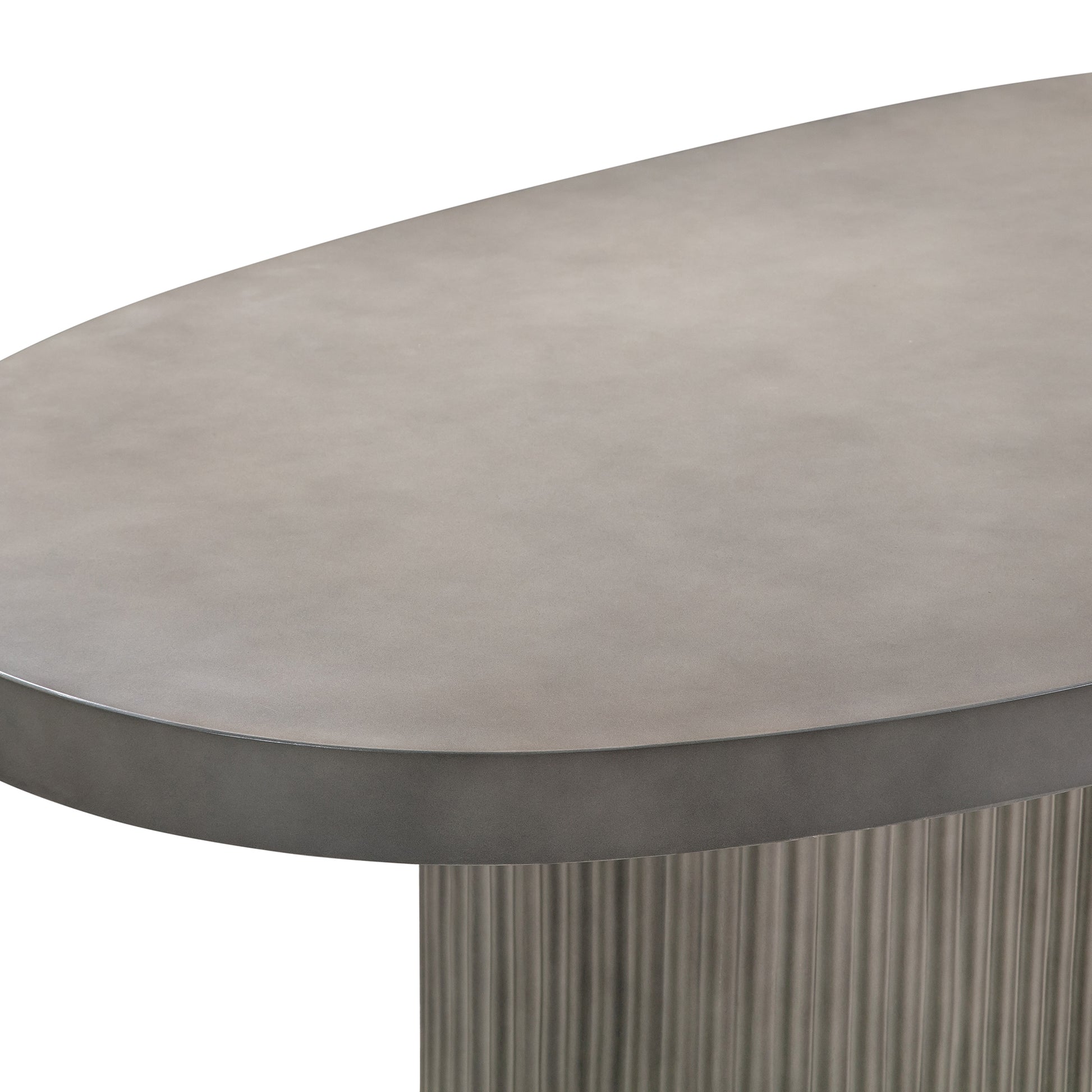 Wave Oval Dining Table in Grey Concrete By Armen Living | Dining Tables | Modishstore - 6