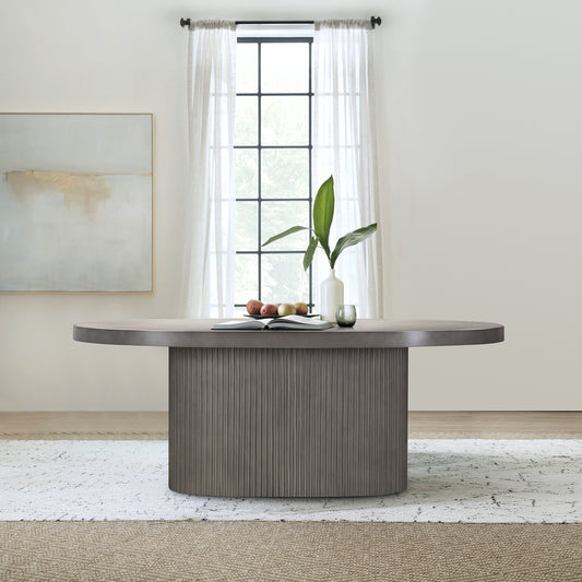 Wave Oval Dining Table in Grey Concrete By Armen Living | Dining Tables | Modishstore