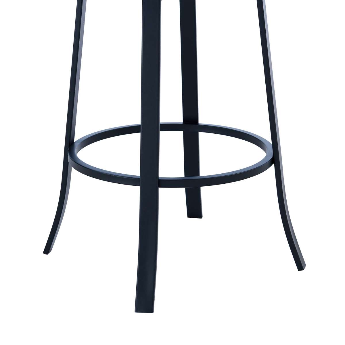 Lola Contemporary 26" Counter Height Barstool in Matte Black Finish and Gray Faux Leather By Armen Living | Bar Stools |  Modishstore  - 7